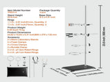 Lab Stand Support, Laboratory Retort Support Stand 2 Sets, Steel Lab Stand 23.6" Rod and 8.3" x 5.3" V952-SYZJJP2JT60C7MCUSV0