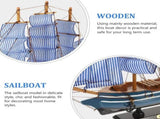 Wooden Sailboat Decoration for DIY Craft Blue Wood Ornament Desktop Sailboat .5 Inches V1369-AZ3-W-10547
