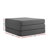 Giselle Bedding Foldable Mattress Folding Foam Bed Single Grey FOAM-MFM-TRIO-GY