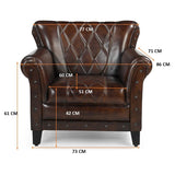 STUDDED LEATHER ARM CHAIR V742-M10368