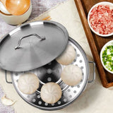 SOGA 21L Stainless Steel Stock Pot with Two Steamer Rack Insert Stockpot Tray STOCKPOT30CM-2XRACK28CM