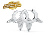 S925 Silver Moissanite Ear Cuff with GRA Certificate Edgy Three-Prong Stud Design, Icy Sparkle V1341-ZY-QR3LS3CJ-MOISSANITE-PREMIUMS925