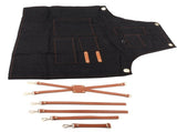 Denim Bib Apron Leather Strap Baker Bartender BBQ Chef Work Cook Uniform A V1294-YM0722-JY01877-02