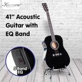 Karrera Electronic Acoustic Guitar 41in - Black EAC41-EQ-BK
