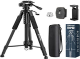 CIGMAN 59-inch Lightweight Adjustable Laser Level Tripod with 3-Way Swivel Pan Head, Bubble Level, V413-CTP-01