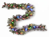 Christabelle Snowy Crown Pine Christmas 2pc Set 6cm Christmas Wreath and Garland with LED Light CMB-SENCR-WG