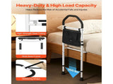 Bed Rail for Elderly, Bedside Assist Rails with Supporting Leg and PU Handrail, Adjustable Height V952-TBZCCBSTBZCBPSMCX001V0