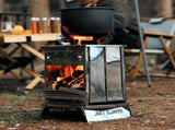 Folding Stainless Steel Campingwood Stove with Top Grill Grate, Portable Versatile Outdoor Camp V888-ELOSUNG55545