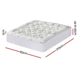 Giselle Bedding 5cm Pillowtop Mattress Topper 1000GSM Thick Soft Bamboo Cooling Pad for Back Pain TOPPER-BAM-5-K