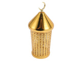 Gold Wind Lamp Handmade Retro Hollow Wind Lamp Iron Lantern for Wedding Party Decoration L V1294-YM0901-3115250011713