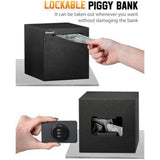 Piggy Bank For Adults, Stainless Steel Combination Reusable Safe, Metal Money Box with Combination V1366-AZ2-W-16250