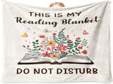 Book Lovers Gifts for Women Men, Flannel Soft Book Blanket Decor, Reader Gifts for Birthday, V1258-DP02-C-1137
