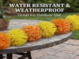 5Pcs Marigold Garland 5ft Orange and Yellow Artificial Flowers Water Resistant for Diwali Home V1366-AZ2-W-15333
