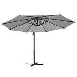 Instahut 3m Outdoor Umbrella Cantilever Beach Garden Patio Grey UMB-BAN-8RIB-GR