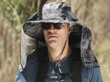 Outdoor Wide Brim Sun Hat With 2 Solar Fans Fishing And Beach Hat With Built In Fan -Patterned Grey V1308-DSZKI-62-3