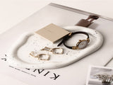 Speckled White Ceramic Tray Set Jewelry Organizer & Fruit Dish for Home V1107-CS-PMBTCSNP