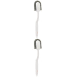 White 2-Piece Plastic Tub Brush Set with Sturdy Bristles for Bathroom and Household V1370-AZ4-16030