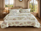100% Cotton Ivory Cottage Rose Coverlet Bedspread Set V745-MMPAC06498Q13U