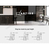Artiss Bar Stools X3 Kitchen Counter Chair Gas Lift Swivel PU Ambrus Black BA-TW-8078-BKX3