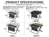 Ultra-Portable Folding Stool with Crossbody Storage Bag Heavy-Duty Carbon Steel Frame, Oxford V1341-ZY-QKTSBGXL-XL-GREEN