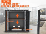 15U Wall Mount Network Cabinet, 226.8 kg Max. Ground Load Capacity, Server Rack Cabinet Enclosure V952-WLJJ15UW155GJOIJAV0