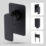 Single Square Shower Bath Mixer Tap Bathroom WATERMARK Approved in Black V63-847961