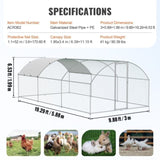 Large Metal Chicken Coop with Run, 9.8x19.3x6.5 ft Walk-in Chicken Runs for Yard with Cover, Doom V952-BRSJP6X3X2MY7DRCKV0