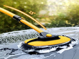 Telescopic Car Wash Brush with 15 Degree Curved Head, Rotating Microfiber Pad and Extendable Handle V1189-LC-QP-00792