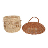 Light Brown Mushroom Shaped Woven Basket for Home Decor, Practical and Stylish Storage Solution V1366-AZ2-W-17365