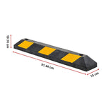 90cm Heavy Duty Rubber Curb Parking Guide Wheel Driveway Stopper Reflective Yellow V63-826021