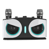 Wireless Bluetooth Karaoke Speaker with 2 Microphone Home KTV Set White V1263-JX-6966-2