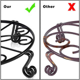 Black Plant Stand for Flower Pot Heavy Duty Potted Holder Indoor Outdoor Metal Rustproof Iron Garden V1370-AZ4-06349