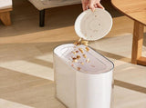 Slim Trash Can PET Wastebasket Double Layer Small Open Top Garbage Container Bin with Transparent V1294-YM0901-3117240055511