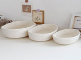 3 Pcs Desktop Storage Basket Oval Organizer Container Cotton Rope Hand Woven for Makeup Snacks White V1294-YM0626-3117220295311