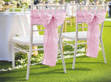 25 Pcs Organza Chair Sashes for Wedding Banquet Party Decoration Chair Bows Ties Chair Cover Bands V1192-AZ-W-5190