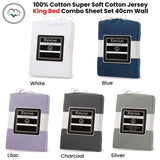Revive 100% Cotton Jersey Combo Set White King V442-ATX-FITTEDSS-COTTONJERSEY-WHITE-KI
