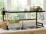 Cefito Dish Drying Rack for Kitchen Storage Organisation Kitchen Sink Organiser Dish Drainer DR-E-OVER-85-BK