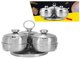 Seasoning Pot Set Innovative Rotating Condiment Spice Salt Sugar Jar Container with Lid Spoon V1294-YM0721-3118210044911