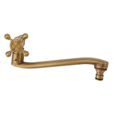 Antique Garden Faucet with Extended Spout Antifreezing Copper Wall Mount Single Cold Water Tap for V1294-YM0706-3112230063012
