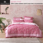 Logan and Mason 250TC Gatika Pink Cotton Sateen Quilt Cover Set King V442-LED-QUILTCS-GATIKA-PINK-KI