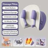 Wireless Neck and Shoulder Kneading Massage Pillow with Heat, Multi-Position Body Relaxation Device V1341-ZY-5PHDS6LG-LAVENDER