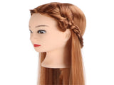 Hairdressing Mannequin Head Light Brown Hair Braid Styling Training Doll Head V1237-ZY-203-3089