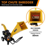 Ducar 7HP Wood Chipper Shredder Mulcher Grinder Petrol Yellow WCP-Z06-YLBK