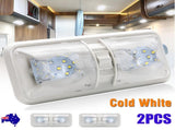 2pcs 12V RV Interior LED Ceiling Light Boat Camper Caravan Trailer Double Dome Light V201-QUEW13035626X2