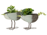 Set 2 Green Bird Planters / Storage 49cm V637-13309BRD
