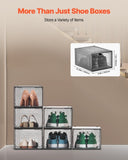VEVOR Shoe Storage Boxes, 6 Pack Clear Stackable Shoe Boxes Storage Organizers with Magnetic Door, V952-KDDQTMCXXHQKWZQRS001V0
