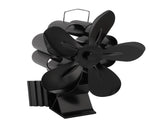 Wood Stove Fan Heat Powered Non Electric 5 Blades with Magnetic Thermometer Fireplace Burner V1294-YM0901-3114240088611