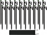 20Pcs Tent Stakes, 16in Heavy Duty Tent Stakes, Dia 0.35" Forged Steel Stakes Heavy Duty for Tent V1258-DP02-C-464