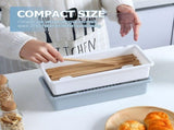 Blue Chopsticks Drain Box for Kitchen Use with Sanitary Drying Holes and Compact Space Saving Design V1192-AZ-W-22599