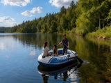 3-Person Inflatable Boat Thick PVC Raft for Lakes/Pools 238kg Capacity with Oars & Pump V1107-XJPHT3
